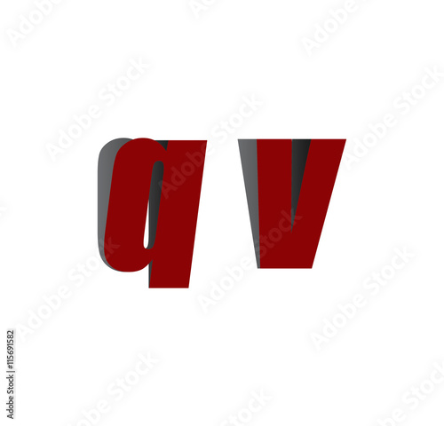 qv logo initial red and shadow