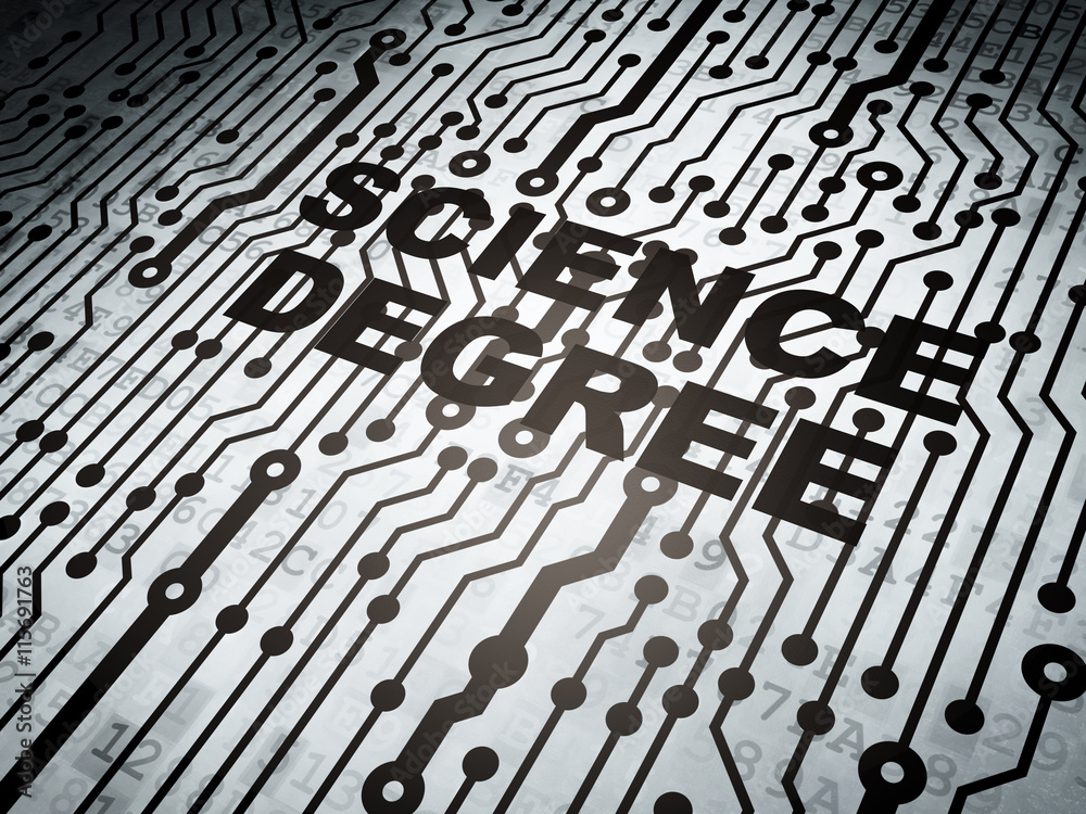 Science concept: circuit board with Science Degree Science concept: circuit board with Science Degree