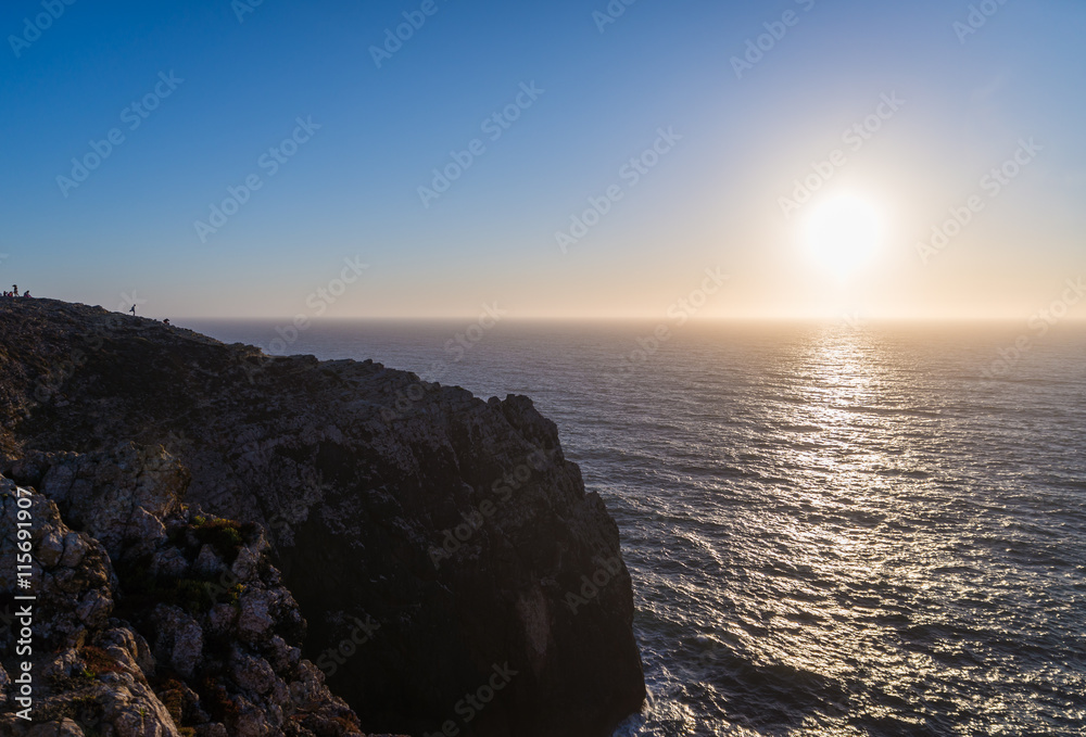 Rocks and sandy beach in Portugal, Sagres