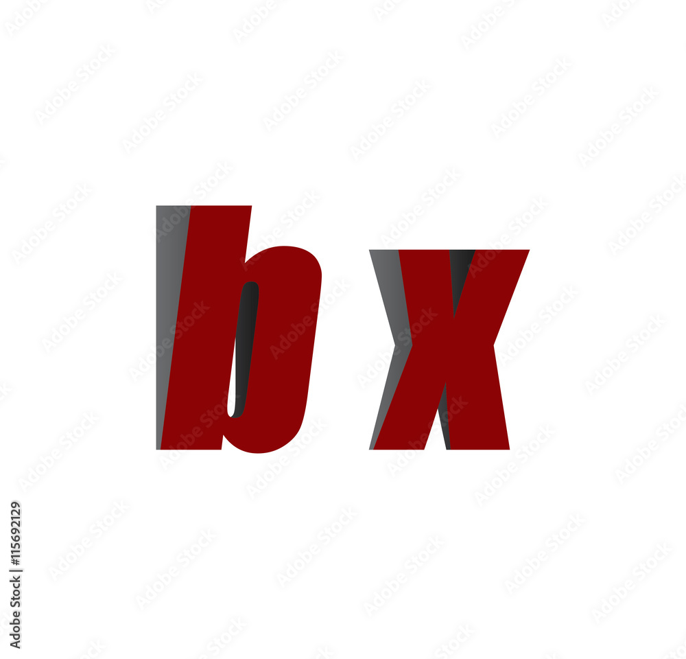 bx logo initial red and shadow