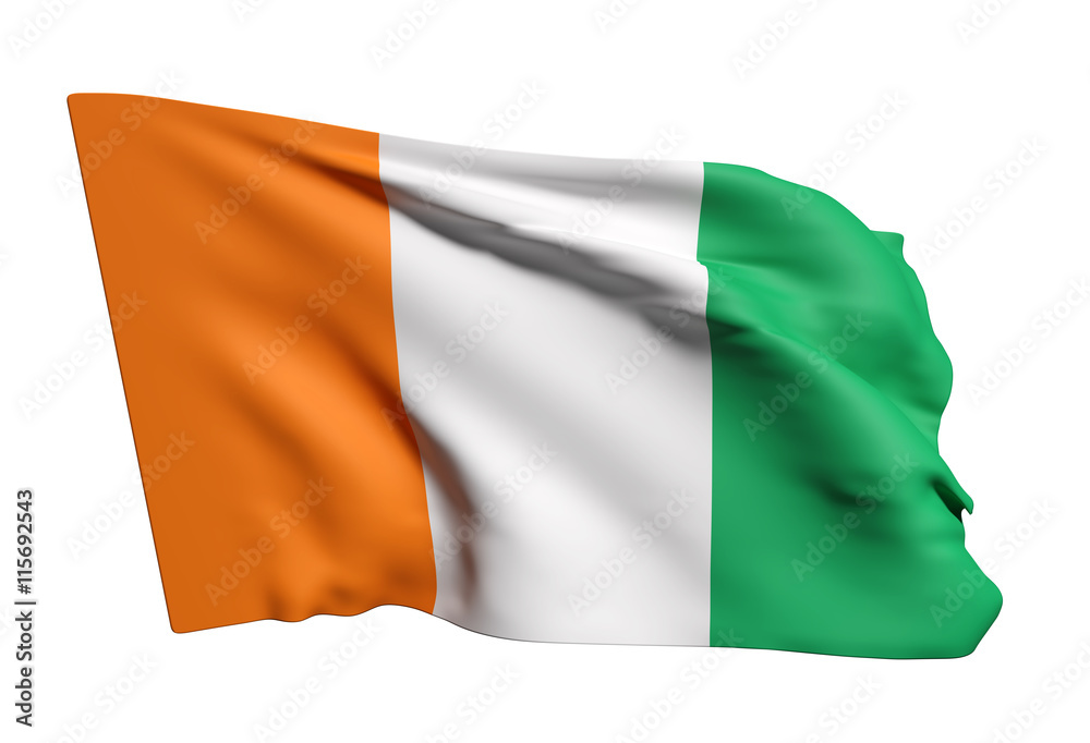 Ivory Coast flag waving