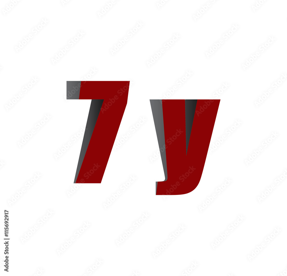 7y logo initial red and shadow 7y logo initial red and shadow