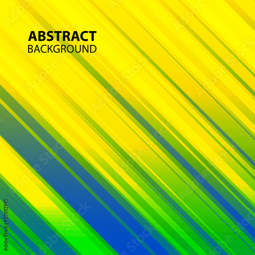 Vector abstract background with straight lines in Brazil flag colors.