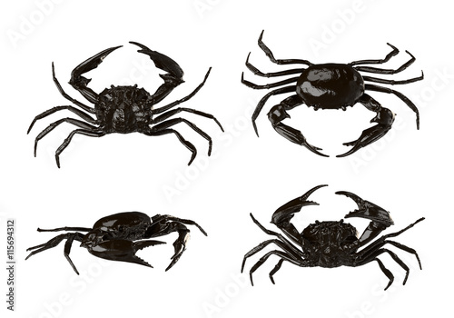 Crabs isolated on White Background. 3D illustration