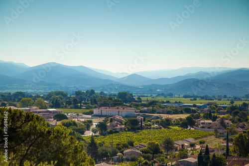 View from a small typical village in the  Vars south of France     