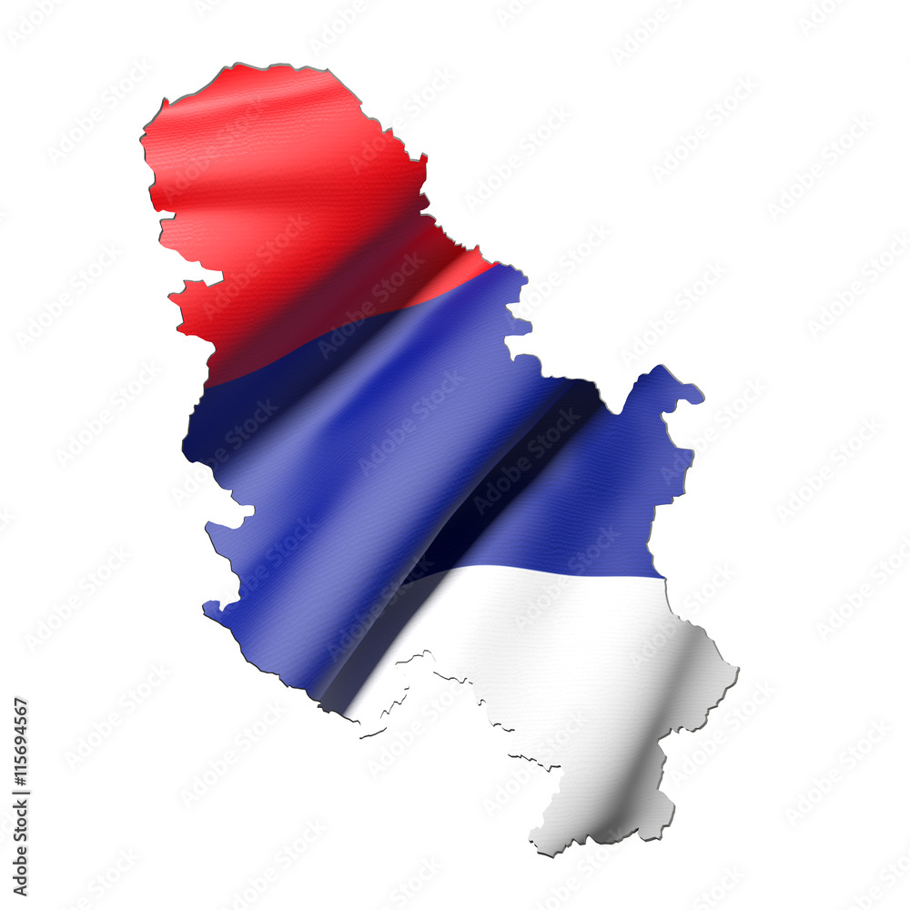 Silhouette of Serbia map with flag Silhouette of Serbia map with flag