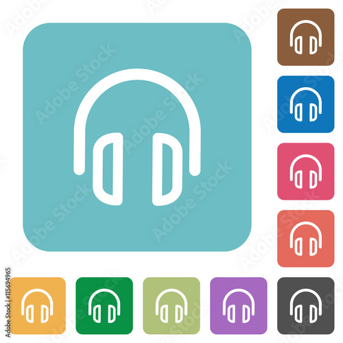 Flat headset symbol icons