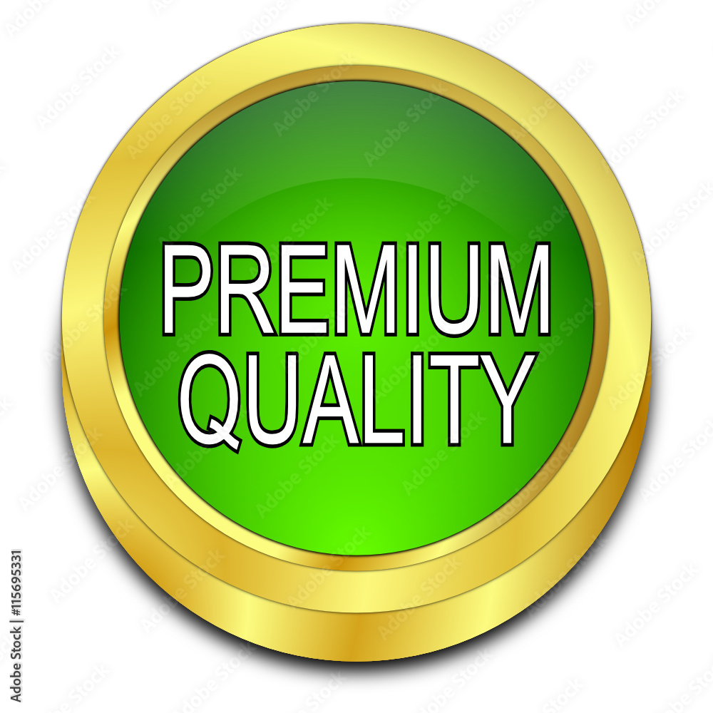 Premium Quality button - 3D illustration