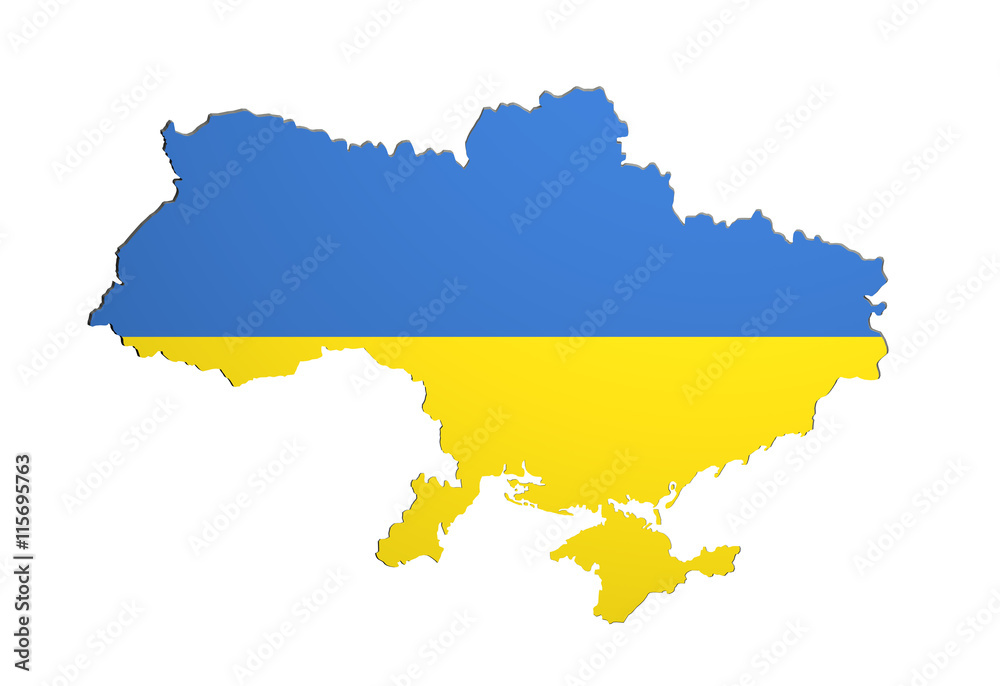 Silhouette of Ukraine map with flag Silhouette of Ukraine map with flag