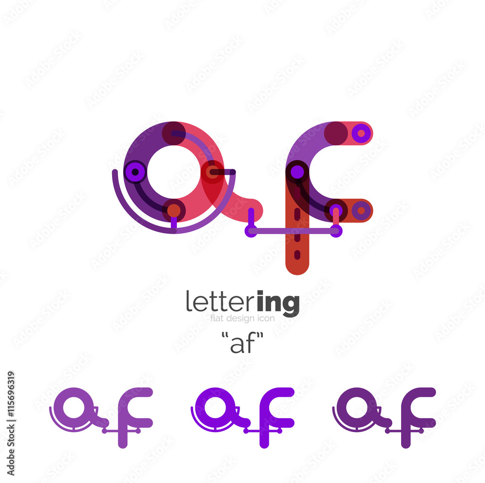 Linear initial letters, logo branding concept