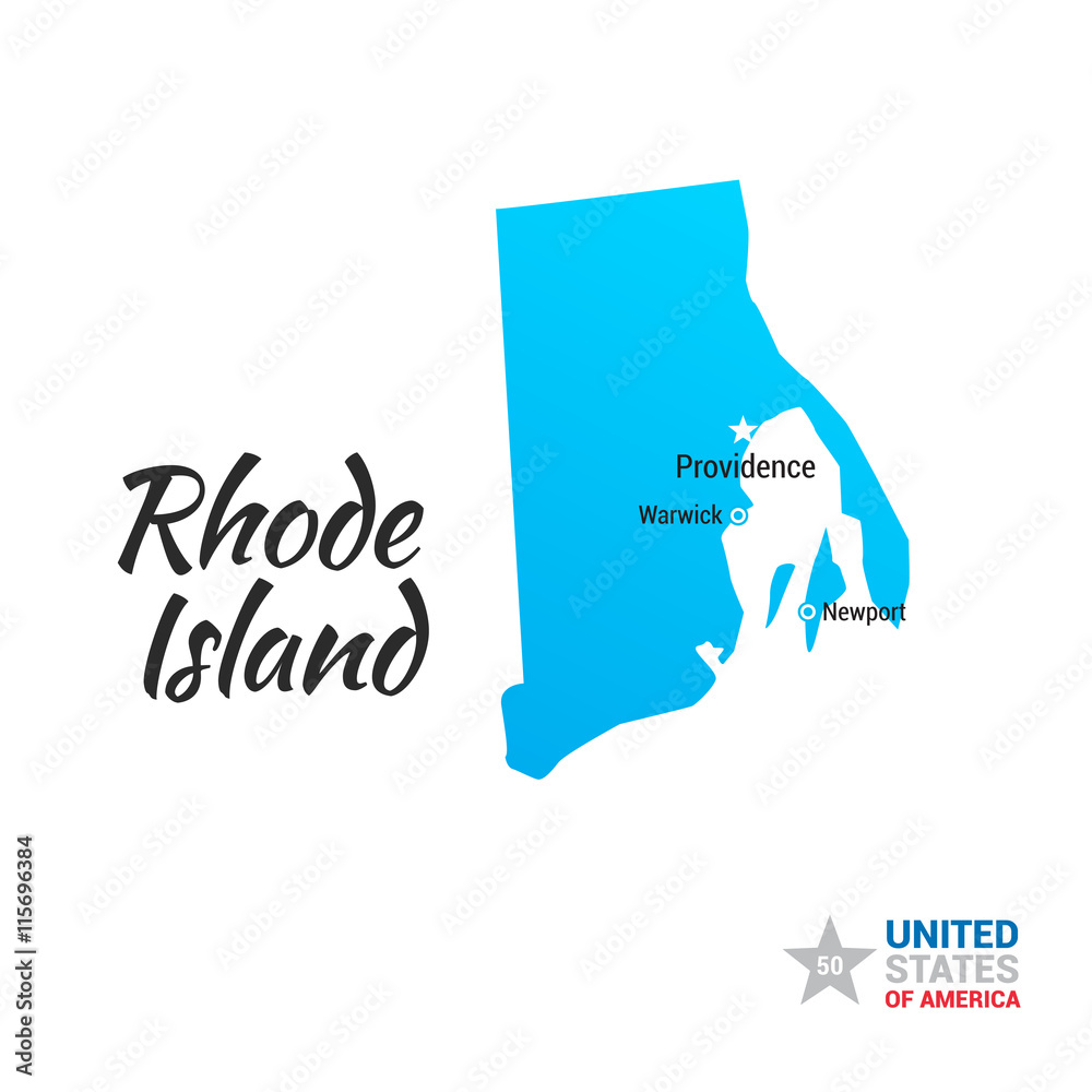 Rhode Island USA State Map