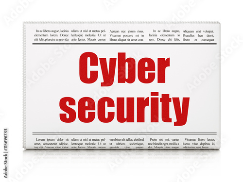 Privacy concept: newspaper headline Cyber Security