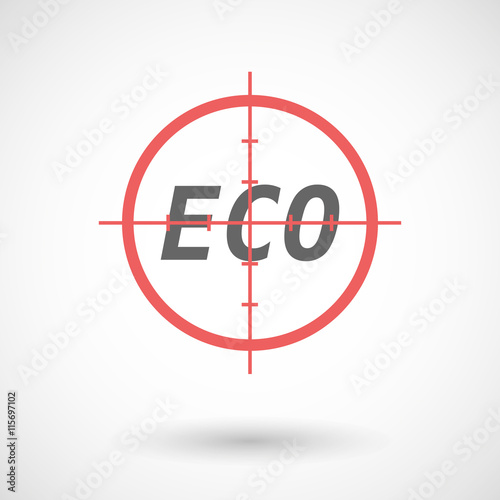 Isolated red crosshair icon with the text ECO