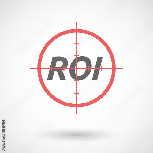Isolated red crosshair icon with    the return of investment acr