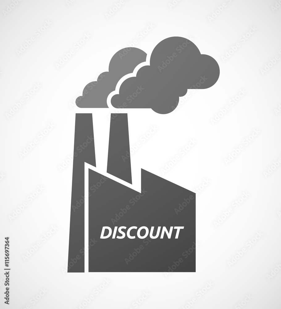 Isolated industrial factory icon with the text DISCOUNT Isolated industrial factory icon with the text DISCOUNT