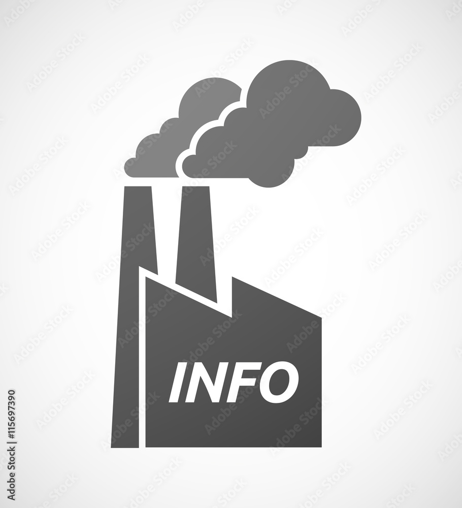 Isolated industrial factory icon with the text INFO Isolated industrial factory icon with the text INFO