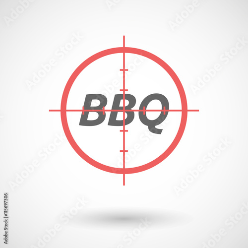 Isolated red crosshair icon with    the text BBQ
