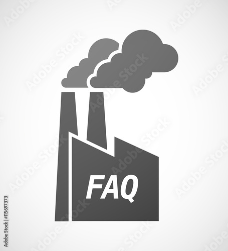 Isolated industrial factory icon with    the text FAQ