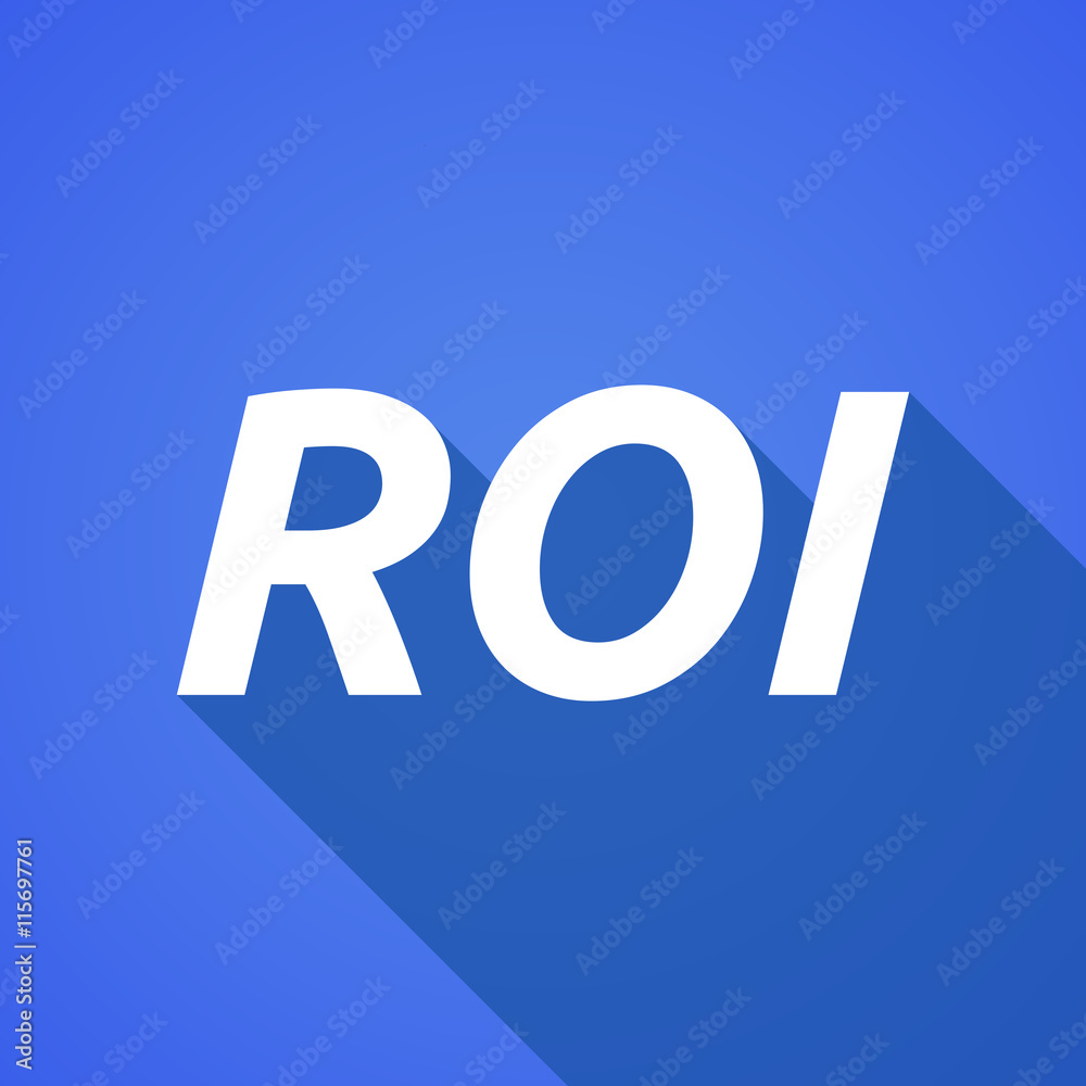 Long shadow illustration of the return of investment acronym Long shadow illustration of the return of investment acronym