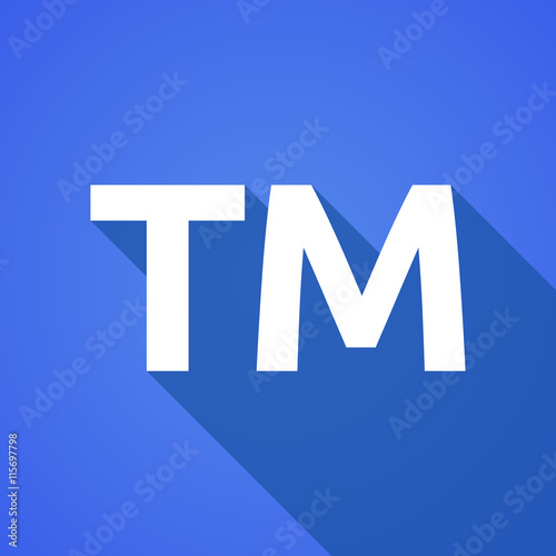 Long shadow illustration of    the text TM