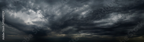 Raincloud panorama background. Dramatic sky background