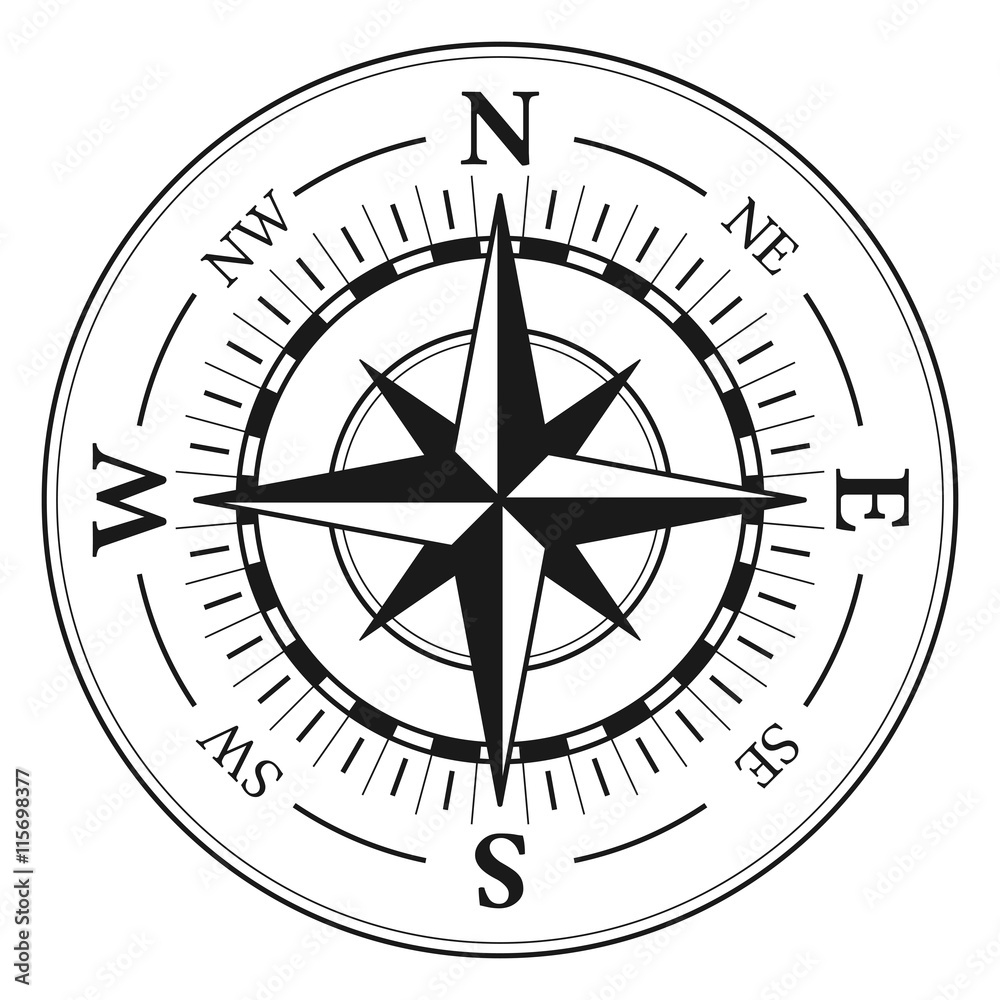 Compass rose vector illustration icon Compass rose vector illustration icon