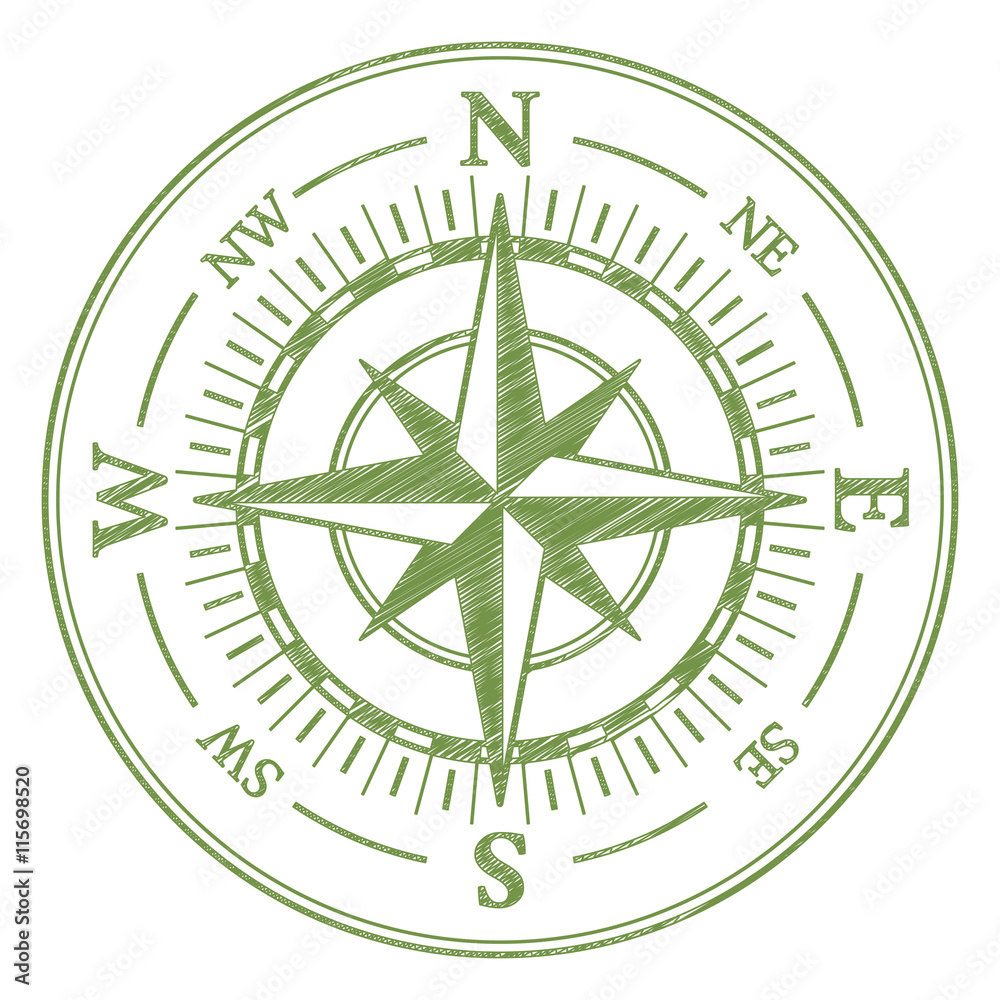 Compass scribble icon