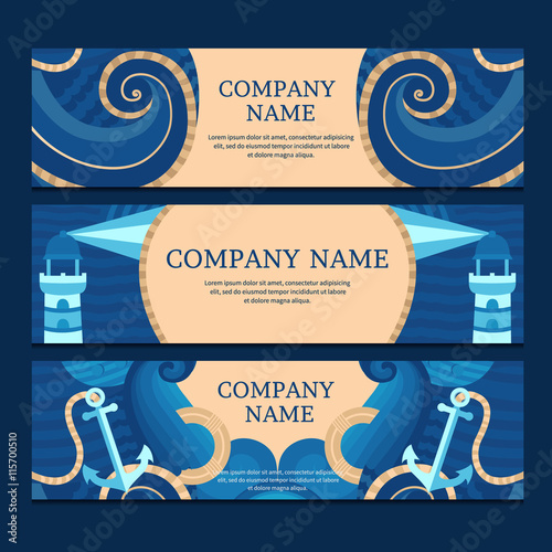 Marine set of banners