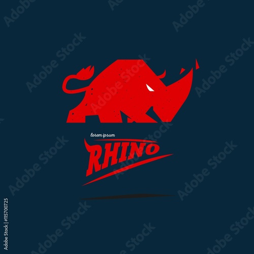 rhino logo desgin concept - vector