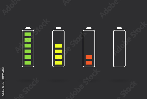 Vector Battery Accumulator Charge Icon or Symbol Set