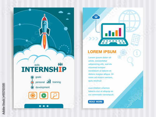 Project Internship concepts and Set of Banners.