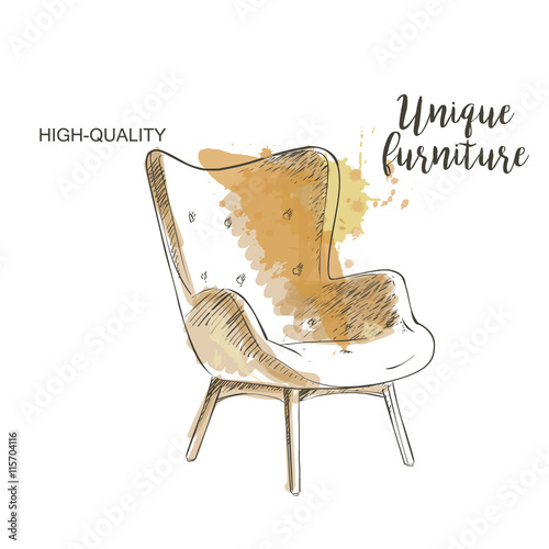 chair isolated sketch