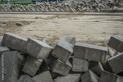 construction site paving brick view 2