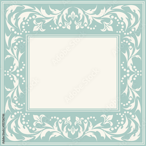 Stylish vintage frame with floral ornament