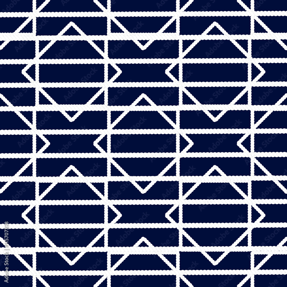 Fototapeta premium Set of sea and nautical seamless patterns. Vector illustration.