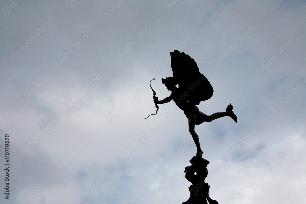 Piccadilly Circus Angel with broken bow Piccadilly Circus Angel with broken bow