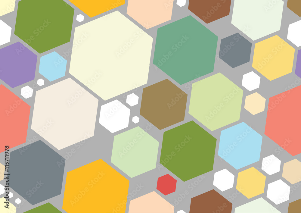Geometric abstract multicolored seamless pattern with hexagons Geometric abstract multicolored seamless pattern with hexagons