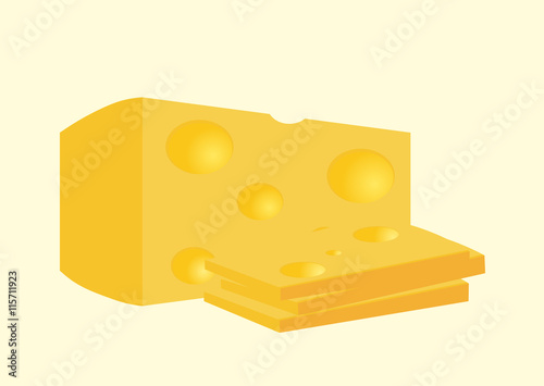 piece of cheese vector illustration