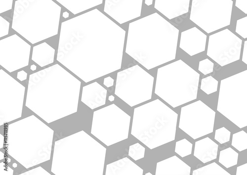 Geometric abstract seamless pattern with hexagons