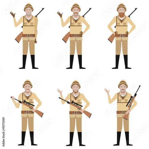 Set of Safari Hunters