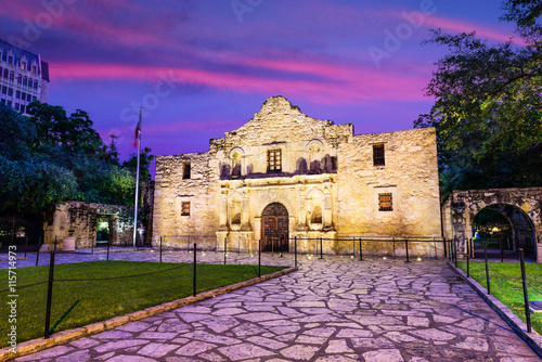 The Alamo in San Antonio, Texas, USA at Dawn. photo