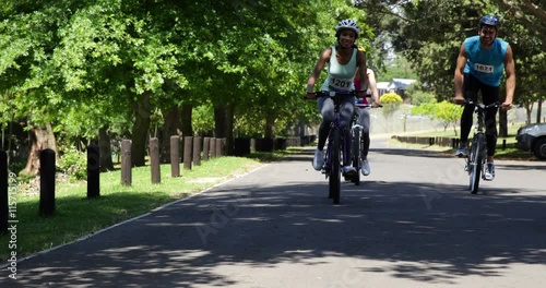 Wallpaper Mural Group of people having a bike race Torontodigital.ca