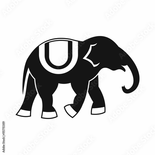 Elephant icon in simple style isolated vector illustration