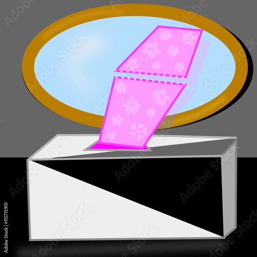 Caja de pañuelos de papel rosa photo