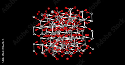 Εκτύπωση καμβά Corundum molecular structure isolated on black