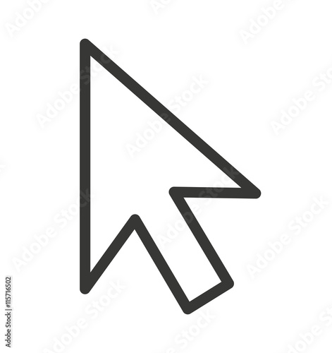 Computer mouse arrow pointer isolated icon design