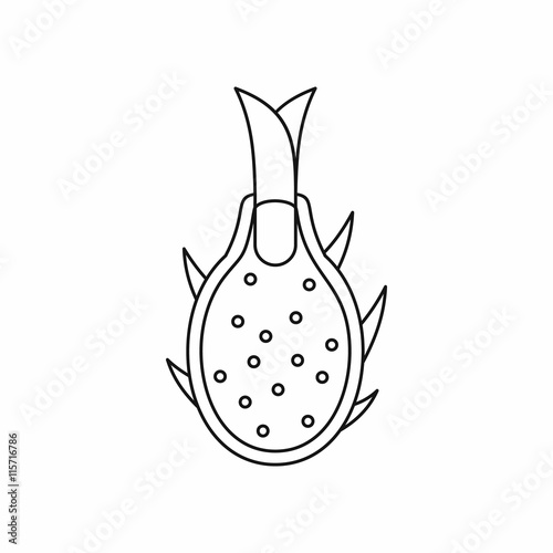 Dragon fruit icon in outline style isolated vector illustration