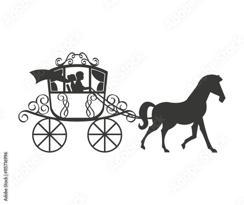 Fotografia wedding carriage isolated icon design