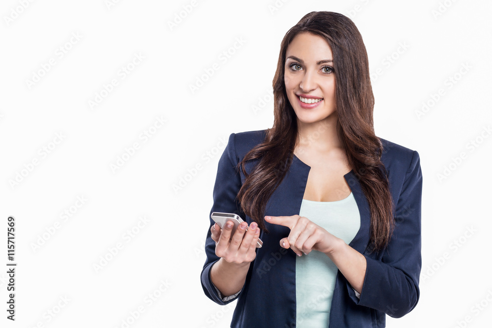 Beautiful young woman on white background Beautiful young woman on white background