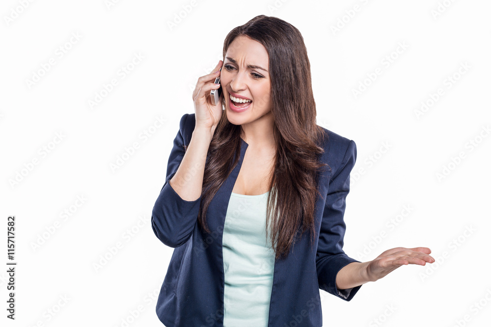Beautiful young woman on white background Beautiful young woman on white background